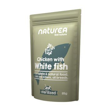 Пауч Naturea Natural Chicken with White Fish, Monoprotein Cats and Kittens - 85 гр 00000009176 снимка