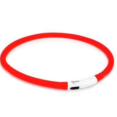 Нашийник Beeztees Silicone safety collar Dogini с USB - 70x1 cm, Red 00000006566 снимка