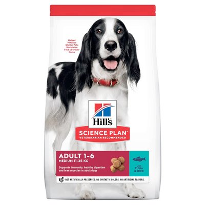 Суха храна Hill's Science Plan Canine Adult Medium Tuna & Rice, 2,5 кг 00000003619 снимка