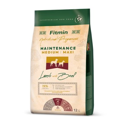 Суха храна Fitmin dog medium maxi maintenance lamb & beef - 12 кг 00000004006 снимка