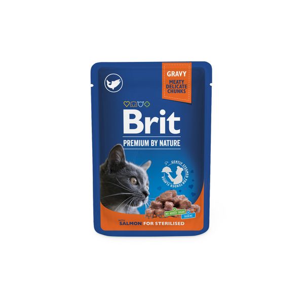 Мокра храна Brit Premium Cat Pouches Salmon for Sterilized - 100 гр 00000005272 снимка