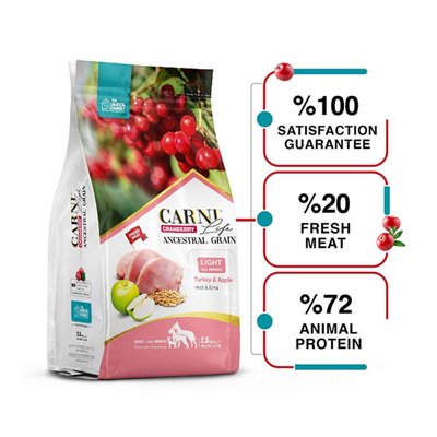Суха храна Carni Life Cranberry Ancestral Grain & Apple Adult Light, 12 кг 00000003940 снимка