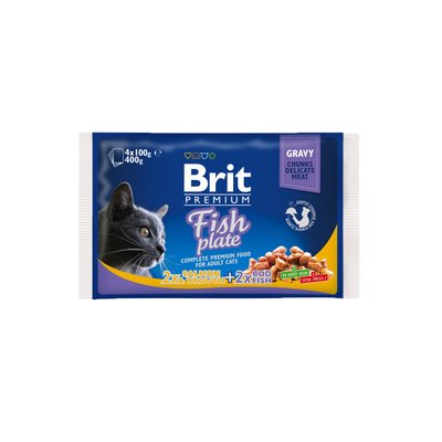 Мокра храна Brit Premium Cat Pouches Fish Plate - 4х100 гр 00000005268 снимка