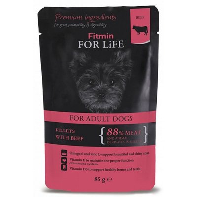 Мокра храна Fitmin For Life Dog Pouch Adult Beef in Gravy - 85 гр 00000005566 снимка