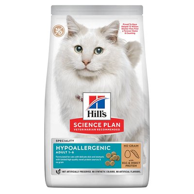Суха храна Hill’s Science Plan Feline Adult Hypoallergenic with Egg & Insect Protein, 1,5 кг 00000007974 снимка
