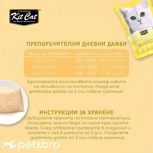 Пауч Kit Cat Chicken & Salmon - 70 гр 00000010027 снимка