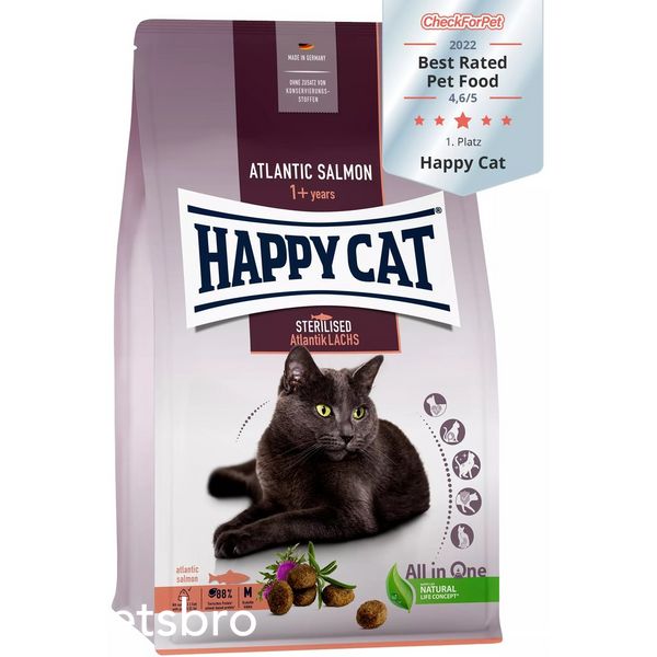 Храна Happy Cat Sterilised Adult Atlantic Salmon, 300 гр 00000000245 снимка