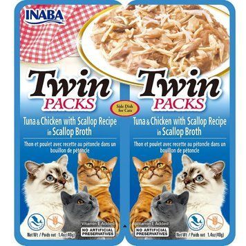 Лакомство Ciao Cat Twin packs Tuna & Chicken Recipe in Scallop Broth 2 - 40 гр 00000010172 снимка