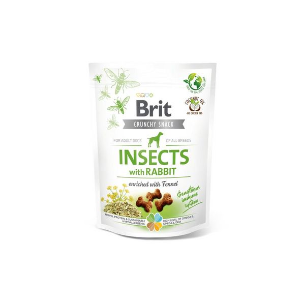 Лакомство Brit Care Crunchy Cracker Insects with Rabbit enriched with Fennel - 200 гр 00000005132 снимка