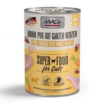 Влажный корм MAC's Cat Pure Chicken with whole hearts, 400 гр 00000007816 фото