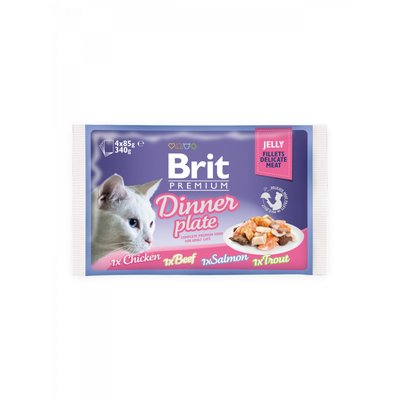 Мокра храна Brit Premium Cat Pouch Dinner Plate Jelly - 4х85 гр 00000005259 снимка