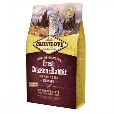 Суха храна Carnilove Fresh Chicken & Rabbit Gourmand for Adult Сats, 2 кг 00000005526 снимка