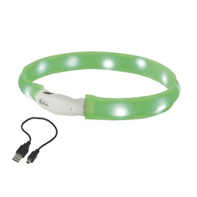 Нашийник Nobby LED light ribbon wide VISIBLE - S, Green 00000001669 снимка