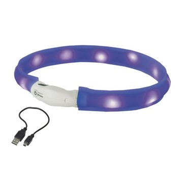 Нашийник Nobby LED light ribbon wide VISIBLE - S, Blue 00000001670 снимка