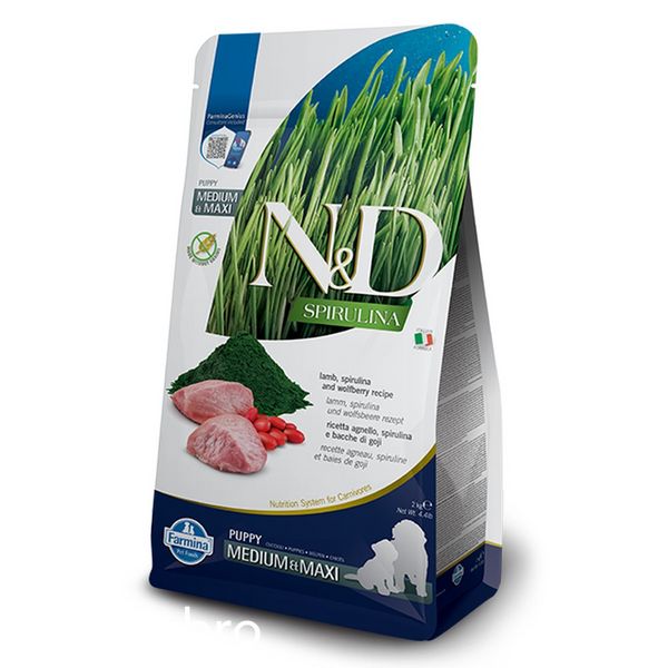 Суха храна Farmina N&D Spirulina Dog Lamb & Wolfberry Puppy Medium & Maxi - 7 кг 00000003735 снимка