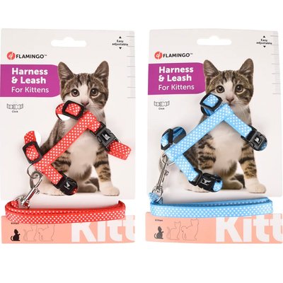 Комплект нагръдник + повод Flamingo Kitten Harness + Leash Aiwa - 15-25 cm 00000006080 снимка