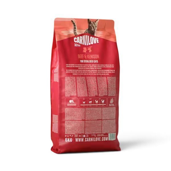 Суха храна Carnilove Active Cat Dry Made with Beef & Venison for Sterilised Adult All Breeds, 6 кг 00000010360 снимка