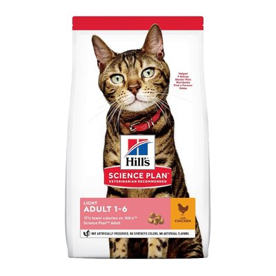 Суха храна Hill's Science Plan Feline Adult Light Chicken, 1,5 кг 00000003675 снимка