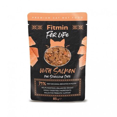 Мокра храна Fitmin For Life Cat Pouch Sterilized Salmon - 85 гр 00000005574 снимка