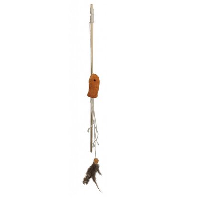 Играчка Pet Nova Cat-Rod-Wood-1 дървена пръчка с пера - 40 cm 00000006033 снимка