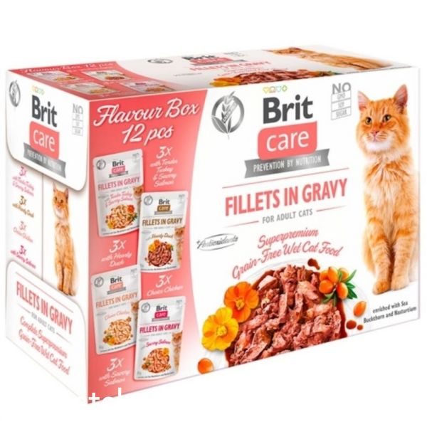 Мокра храна Brit Care Cat Delicate fillets in gravy Multipack - 12х85 гр 00000005243 снимка