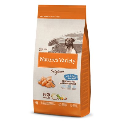 Суха Храна Nature's Variety Dog no grain mini salmon - 7 кг 00000006332 снимка