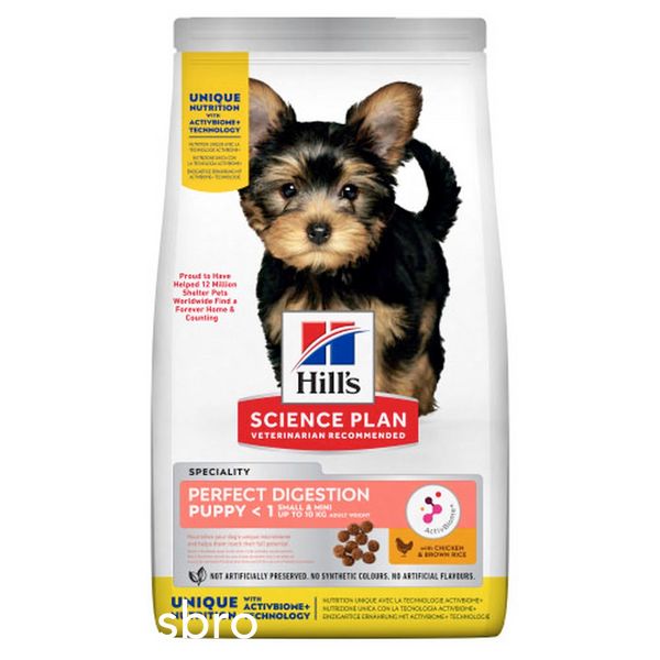 Суха храна Hill's Science Plan Perfect Digestion Small & Mini Puppy, 1,5 кг 00000003715 снимка