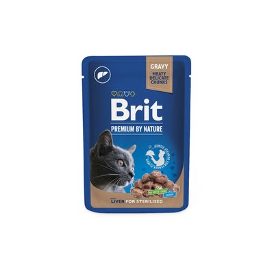 Мокра храна Brit Premium Cat Pouches Liver for Sterilized - 100 гр 00000005269 снимка