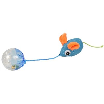 Играчка Flamingo топка с текстилна мишка на въже - 6,5 cm 00000006063 снимка
