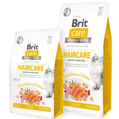 Суха храна Brit Care Cat Grain-Free Haircare Healthy And Shiny Coat, 400 гр 00000005164 снимка