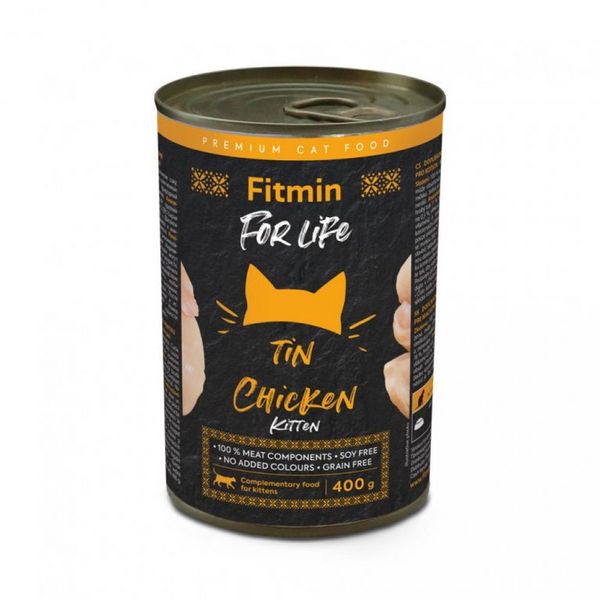 Мокра храна Fitmin For Life Cat Tin Chicken Kitten - 400 гр 00000005576 снимка