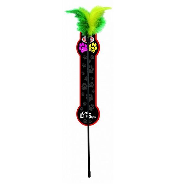 Играчка Pet Nova пластмасова пръчка с пера - 40 cm 00000006036 снимка