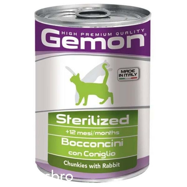 Мокра храна Gemon Cat Adult Sterilised Chunkies with Rabbit - 415 гр 00000004137 снимка
