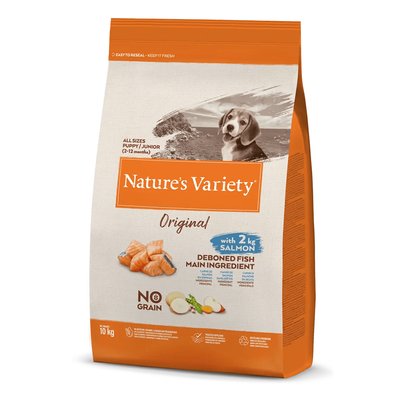 Суха Храна Nature's Variety Dog no grain med. junior salmon - 10 кг 00000006331 снимка