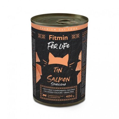 Мокра храна Fitmin For Life Cat Tin Salmon Sterilized - 400 гр 00000005577 снимка