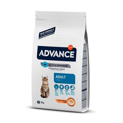 Суха храна Advance Cat Adult Chicken&Rice, 3 кг 00000006281 снимка
