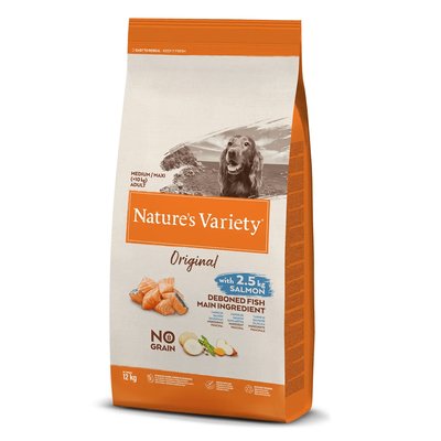 Суха Храна Nature's Variety Dog no grain med. adult salmon - 12 кг 00000006329 снимка