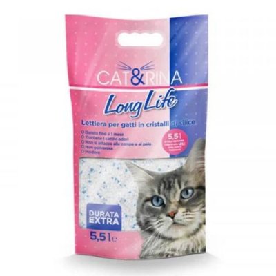 Пълнител за тоалетна Record Cat&Rina LongLife silica gel cat litter - 5,5 л 00000006123 снимка