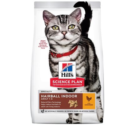 Суха храна Hill's Science Plan Feline Adult Hairball & Indoor, 300 гр 00000003669 снимка