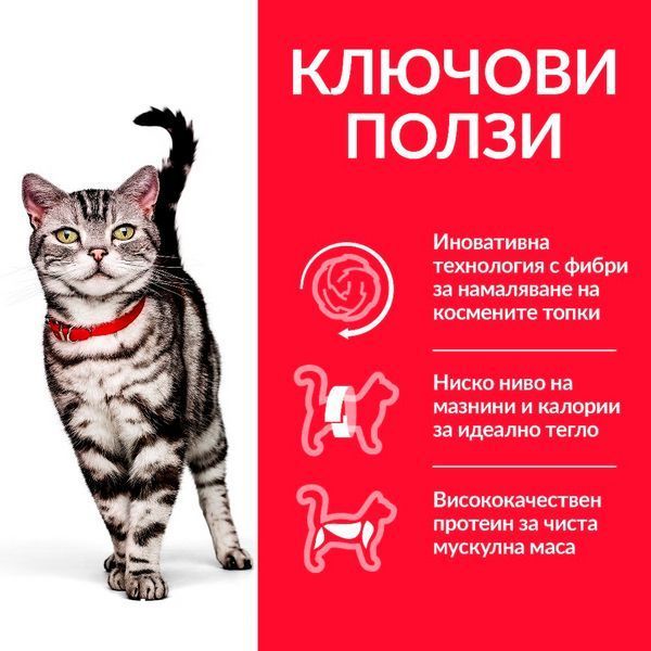 Суха храна Hill's Science Plan Feline Adult Hairball & Indoor, 300 гр 00000003669 снимка