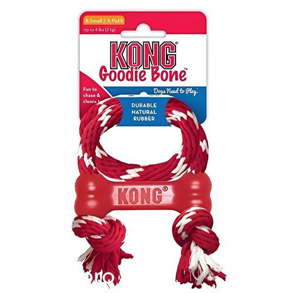 Играчка Kong Puppy Goodie Bone with Rope Medium 00000009854 снимка