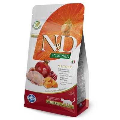 Суха храна Farmina N&D Сat Pumpkin Quail & Pomegranate Adult Neutered, 300 гр 00000003778 снимка