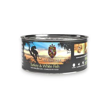 Консерва Ambrosia Sterilized Cats Turkey & White Fish - 150 гр 00000010061 фото