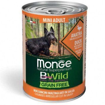 Мокра храна Monge Bwild Grain Free Mini Adult Duck with Pumpkin - 400 гр 00000004052 снимка