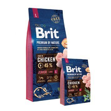 Сухой корм Brit Premium Junior L by Nature, 15 кг 00000005045 фото