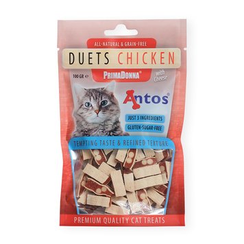 Лакомство Antos Cat PrimaDonna Duets Chicken&Cheese - 100 гр 00000008131 снимка