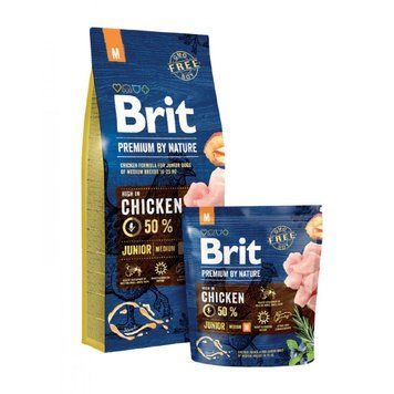 Сухой корм Brit Premium Junior M by Nature, 1 кг 00000005046 фото