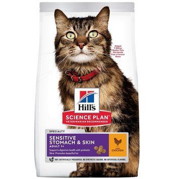 Сухой корм Hill's Science Plan Feline Adult Sensitive Stomach & Skin, 1,5 кг 00000003682 фото