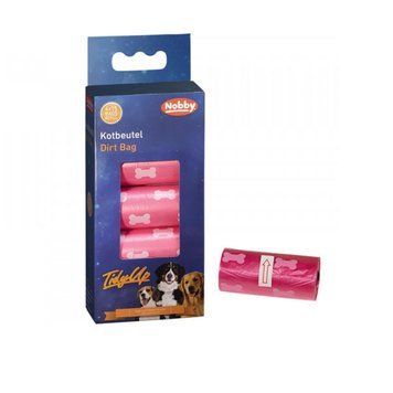 Пакеты гигиенические Nobby TidyUp Poop bag with bone print - 4х15 шт, Pink 00000007237 фото