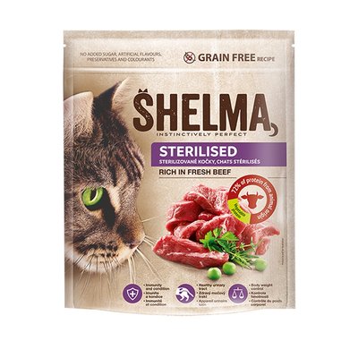 Храна Shelma For Sterilised Cats Rich in Fresh Beef - 750 гр 00000000697 снимка